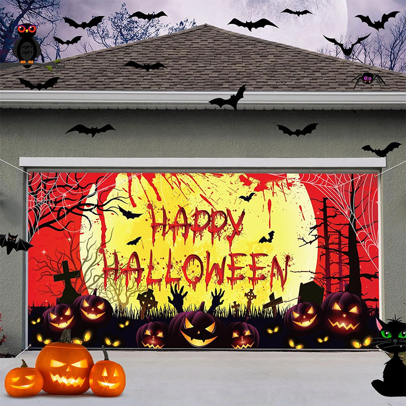 Spooky Background Halloween Party Vertical Wall Banners Decoration Flags for Show and Play