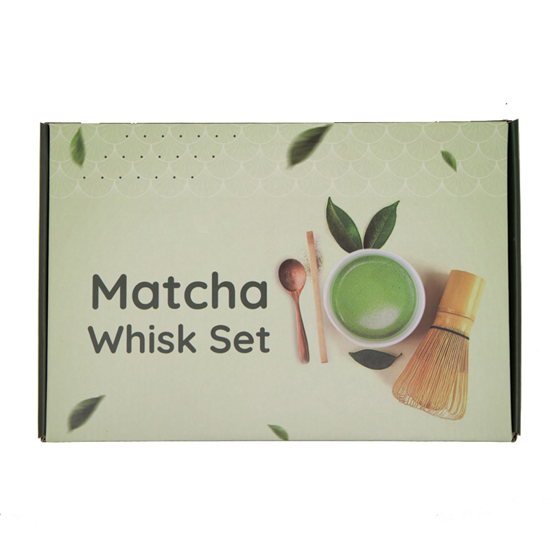 Custom Logo Matcha Tea Set 4 to 10 Pieces Japanese Matcha Bowl Tea Whisker Standing Bamboo Matcha OEM Set Whisk with Gift Box