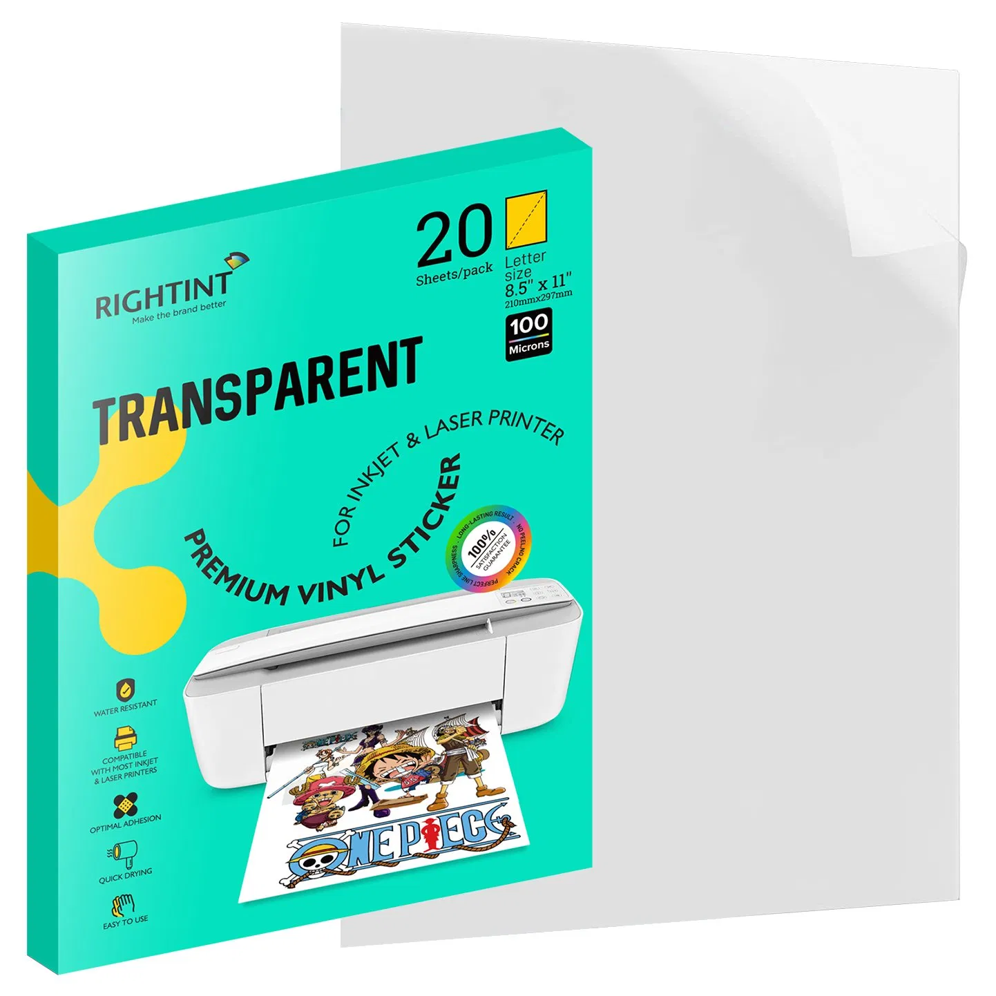 Waterproof PET Vinyl Sheets for Private Label A4 Size Custom quality Sticker