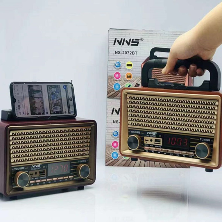 Ретро радио NS-2072BT с Bluetooth, деревянный корпус