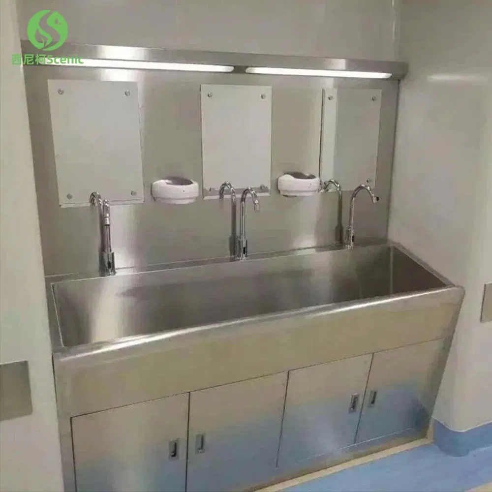 Premium Stainless Steel Surgical Hand Sink for Three Users