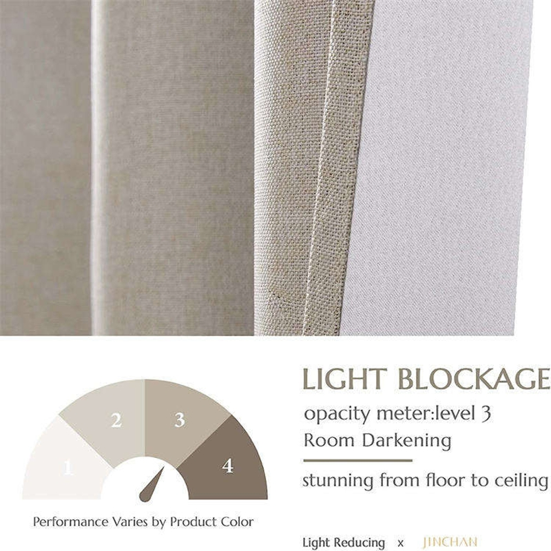 Thick Wave Pattern Linen Drapes Curtain Blind for Stylish Living Hotel Office Spaces