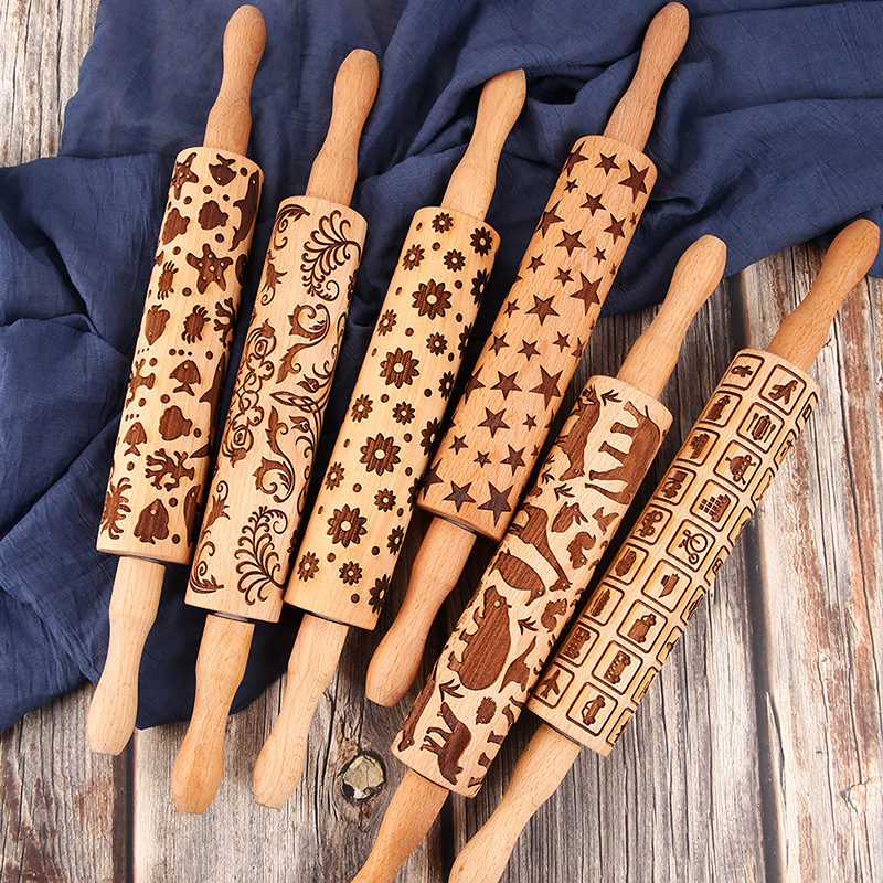 Wholesale High Quality French Custom Adjustable Wooden Dough Cake Mini Rolling Pin for Baking