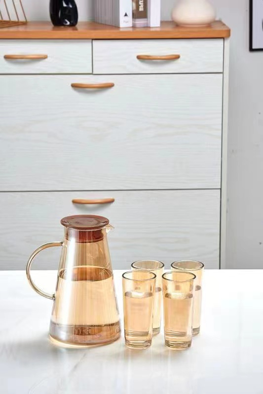 Drinking Cold Water Glass Set with Jug Glass Tea Coffee Mug