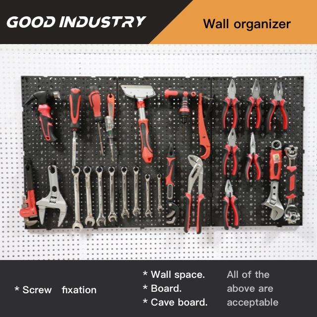 Hanging Panels Wall Mounting Pegboard Garage Tool Storage Wallpeg Black Plastic Pegboard Wall Organizer