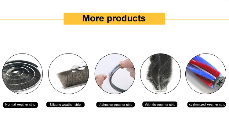 Normal Pile X Bottom Weather Strip Rigid Bottom Brush Seal Strip Factory