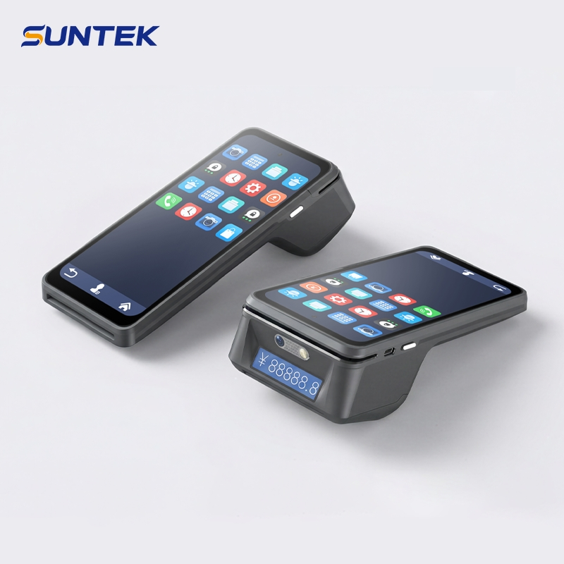 Suntek Android POS Handheld Terminal with Printer Support NFC Card Reader Mobile POS System Machine