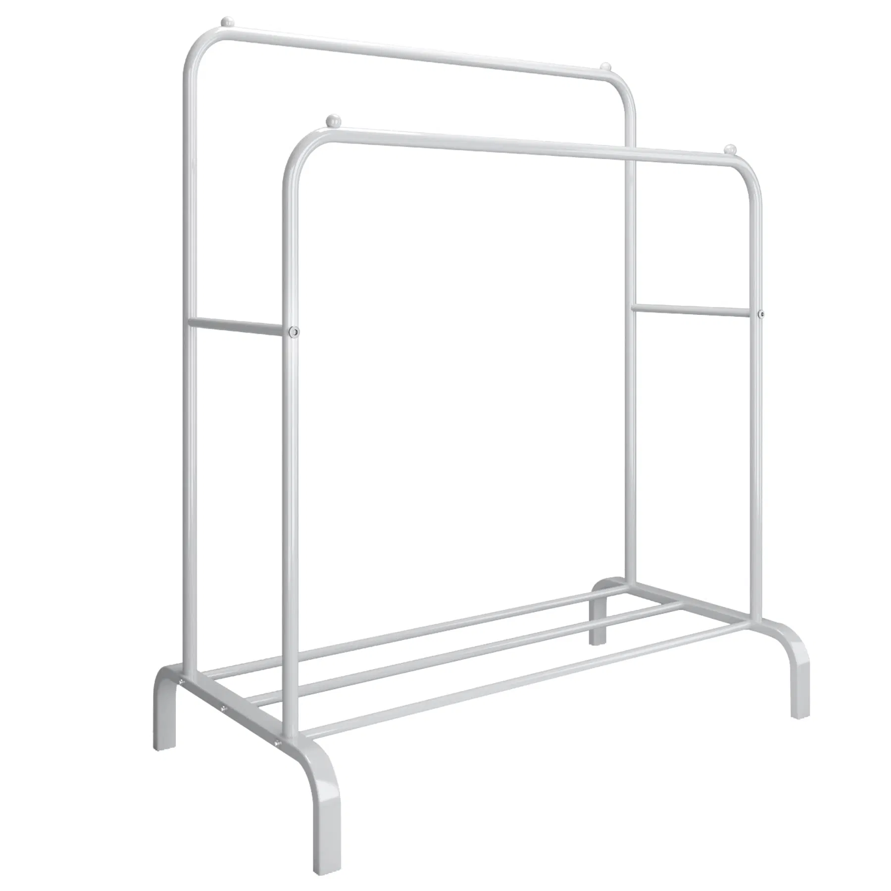High Quality Open Type Wardrobe Portable Clothes Shoe Garment Coat Rack Display Shelves Rack Double Rod Hanging Clothing Racks for Bedroom
