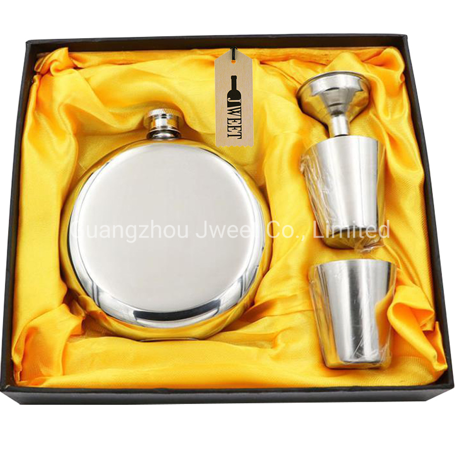 Custom Logo Hip Flask Gift Set 8oz