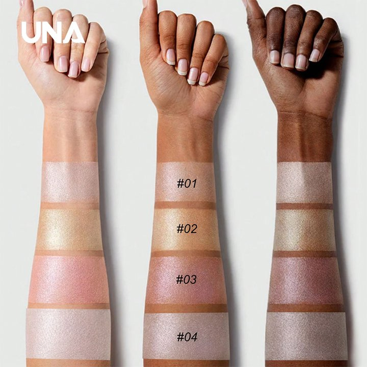 Wholesale Multicolor High Shine Long Wear Pink Highlighter Palette Private Label Luminous Body Baked Lunar Highlighter Makeup