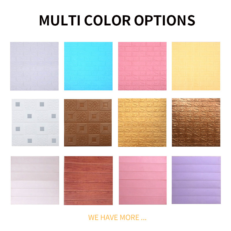 Self Adhesive Colorful Flower Kids Room Nursery 3D Wallpaper Wall Brick Sticker for Home Wall