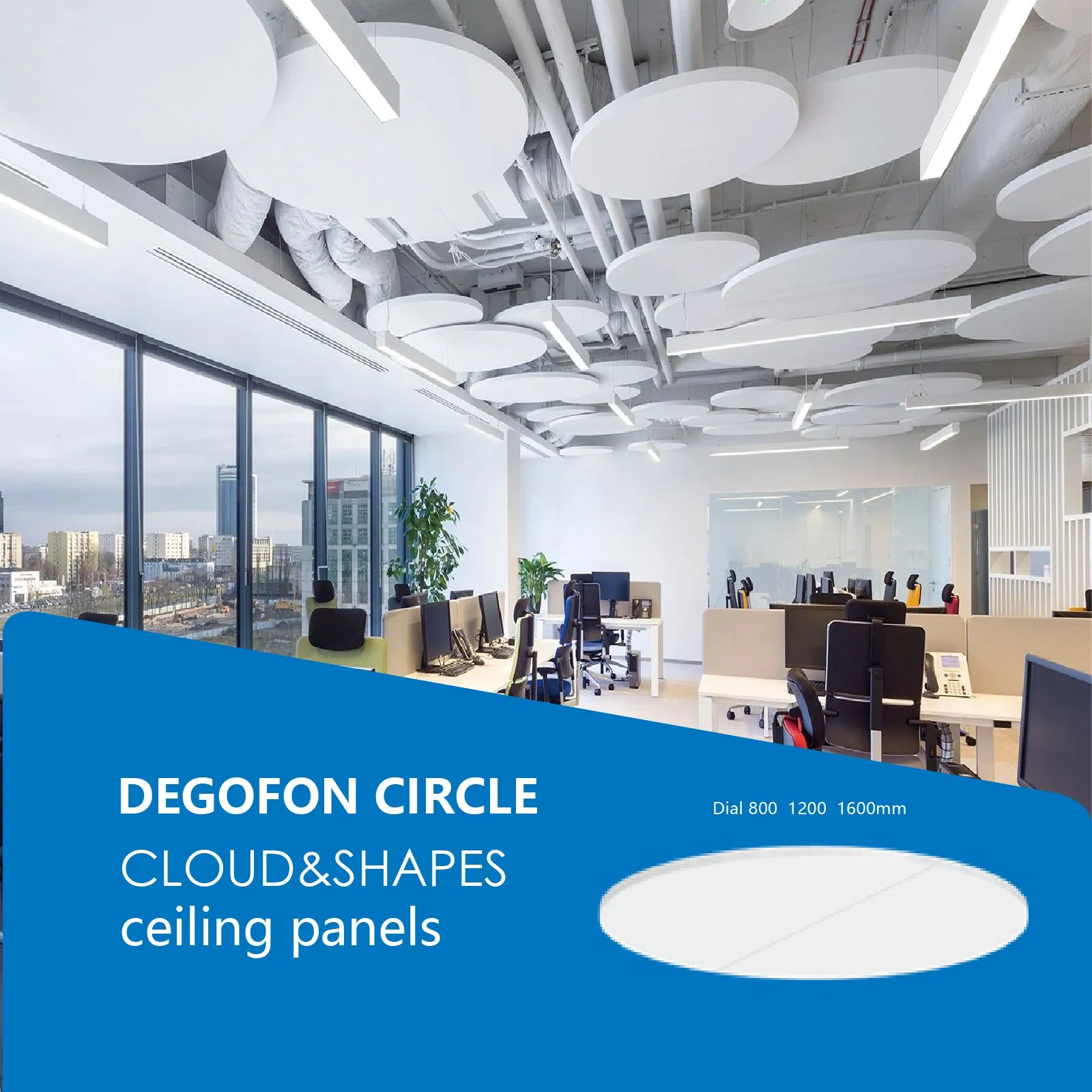 Circle Shape Free Suspension Acoustic Panels Sound-Absorbing Ceiling Panels
