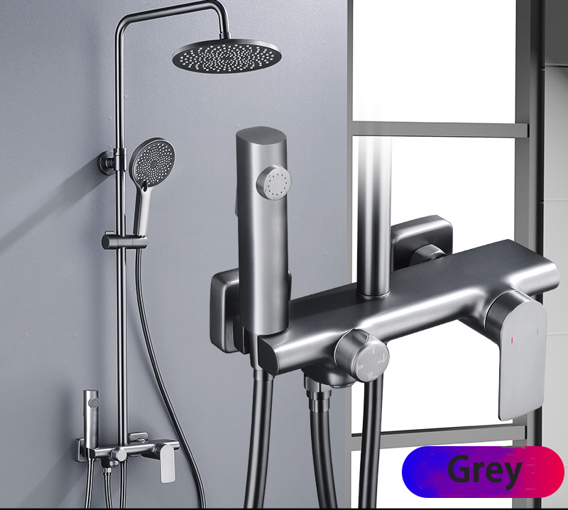 Dual Handle Matte Black Shower Trim System