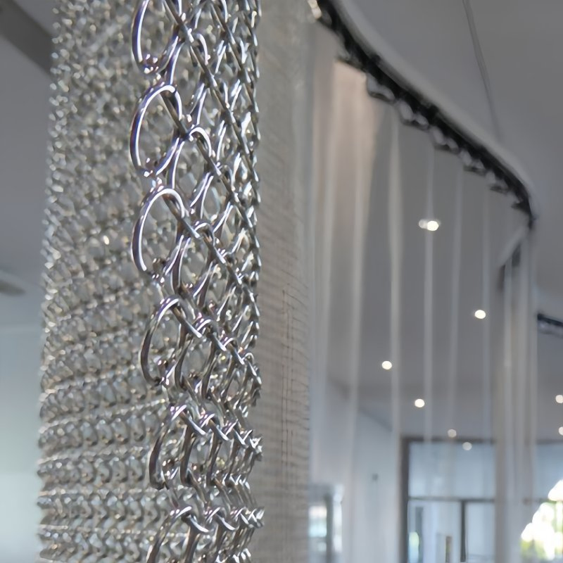 Unique Design Architectural Decorative Ring Mesh Metal Curtain Golden Ring Mesh Curtain Decorative Mesh Curtain