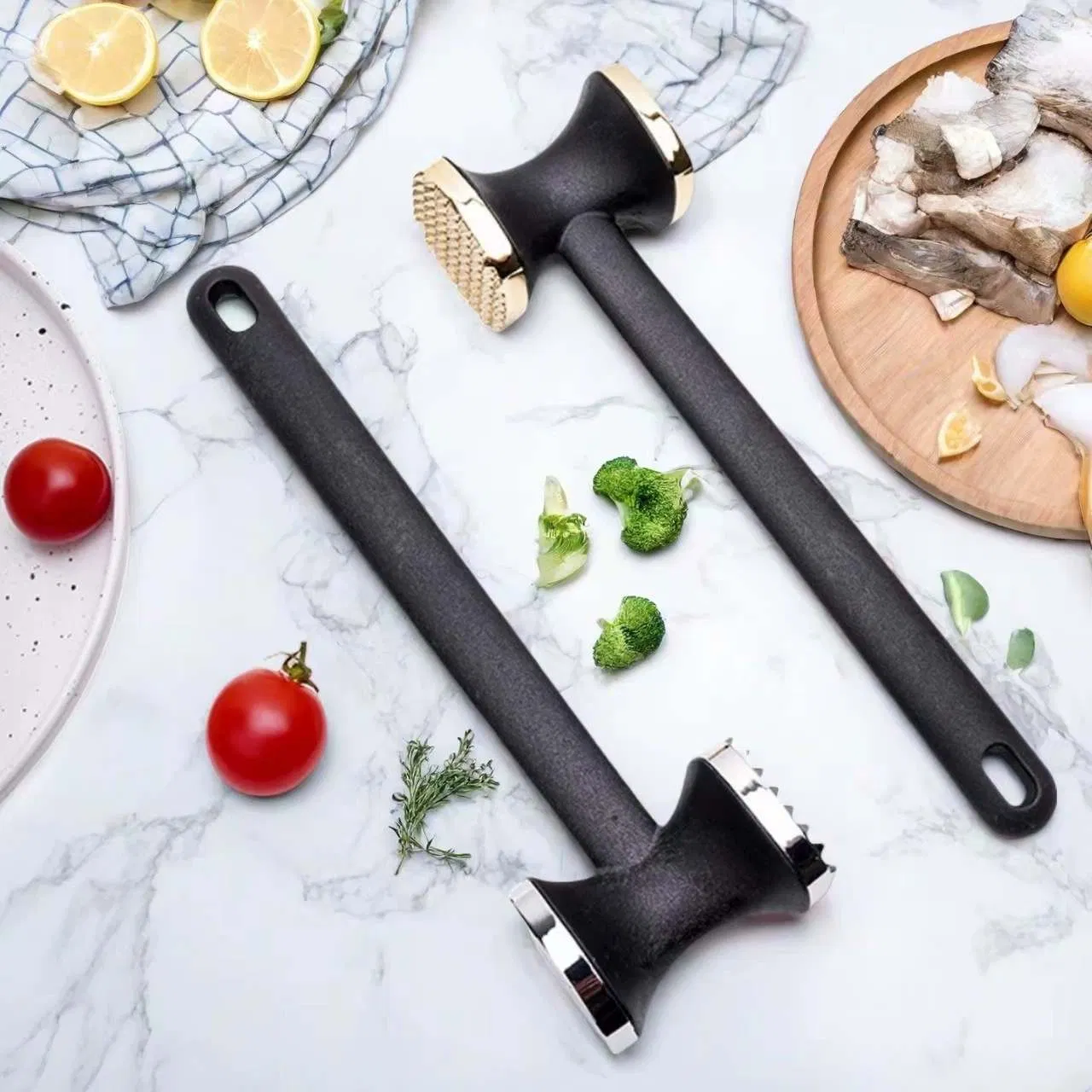Zinc Alloy Square Meat Hammer Garlic Hammer Steak Meat Hammer