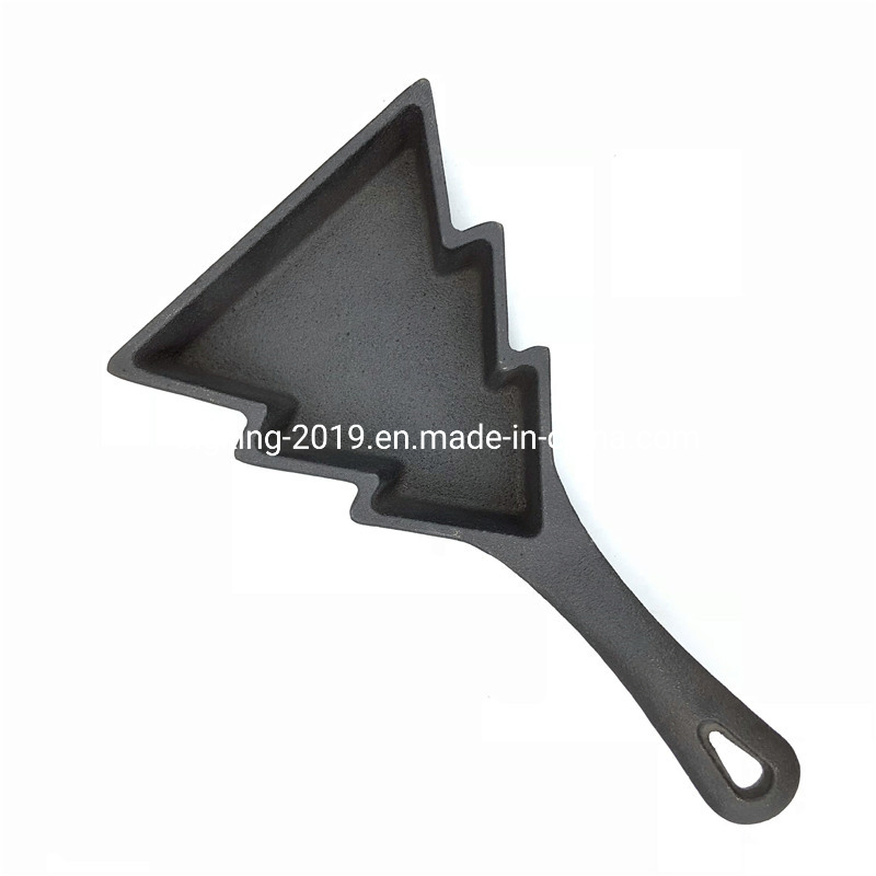 Novel Pre-Seasoned Cast Iron Mini Tree Shaped Fry Pan for Home Kitchen Use