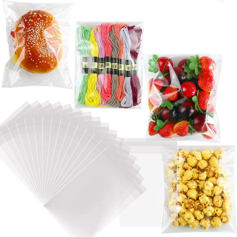 Customized Self Adhesive Plastic Candy Chocolate Gift Packaging Transparent Bags