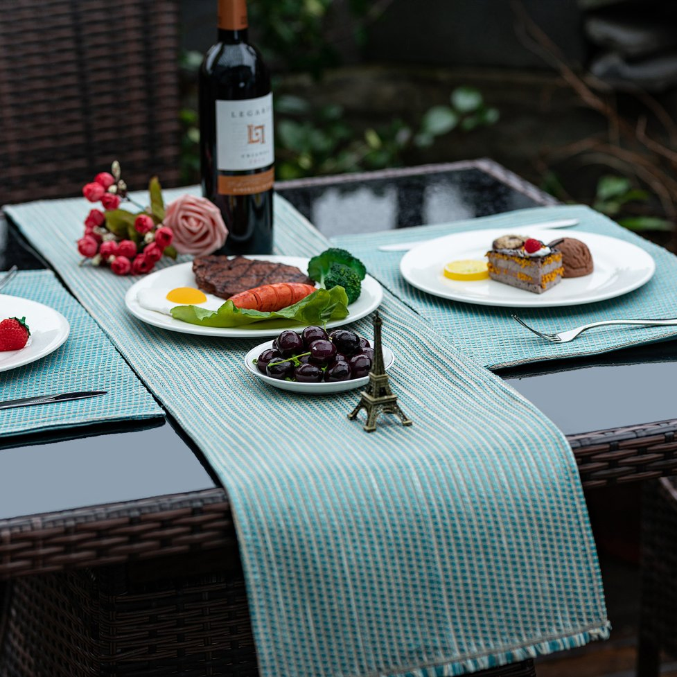 Special Colorful Outdoor Water Resistant Decoration Linen Dining Table Runner