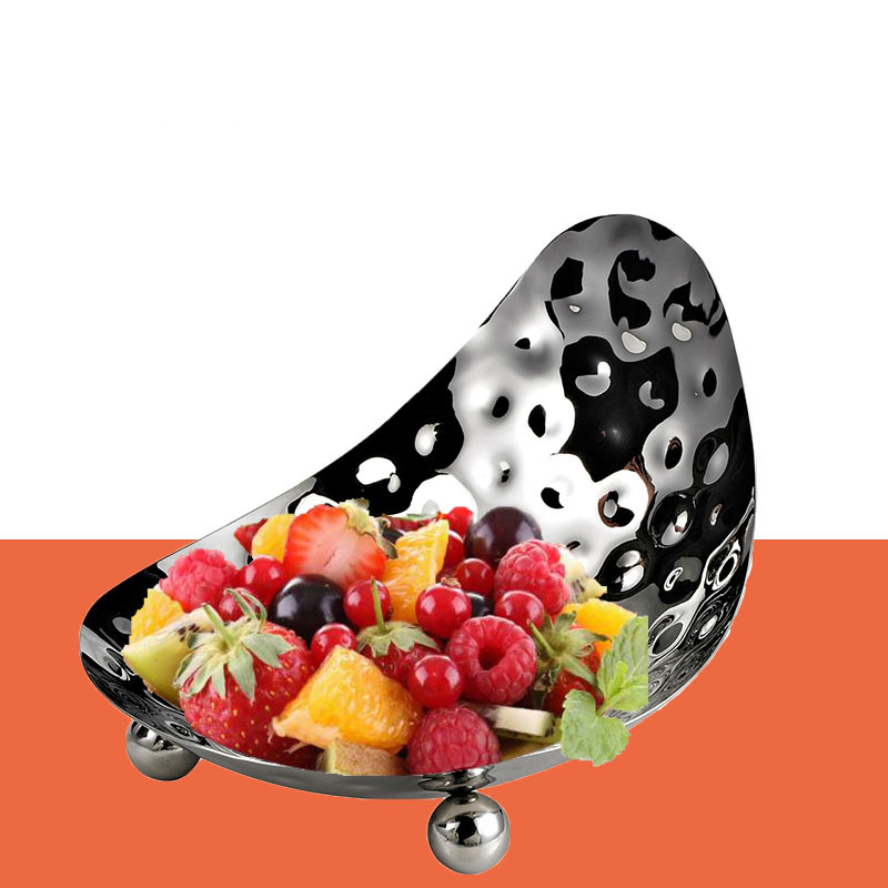 Stainless Steel Hammer Fruit Plate Buffet Hotel Bar KTV Restaurant Home Salad Bowl