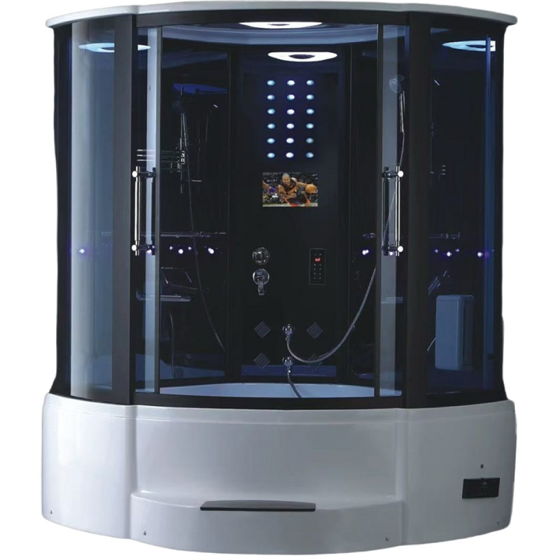 Multifunctional Surfing Massage Soaking Curved Tempered Glass Acrylic Steam Shower Room