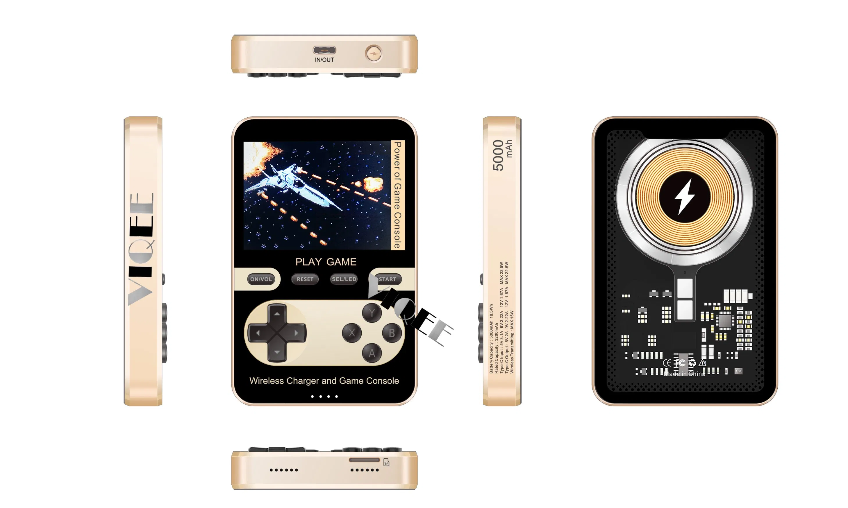 Factory Price Viqee New Hot Sale Product 3 in 1 Wireless Power Bank Fast Charger Video Game Player All in One, Ready in Stock.