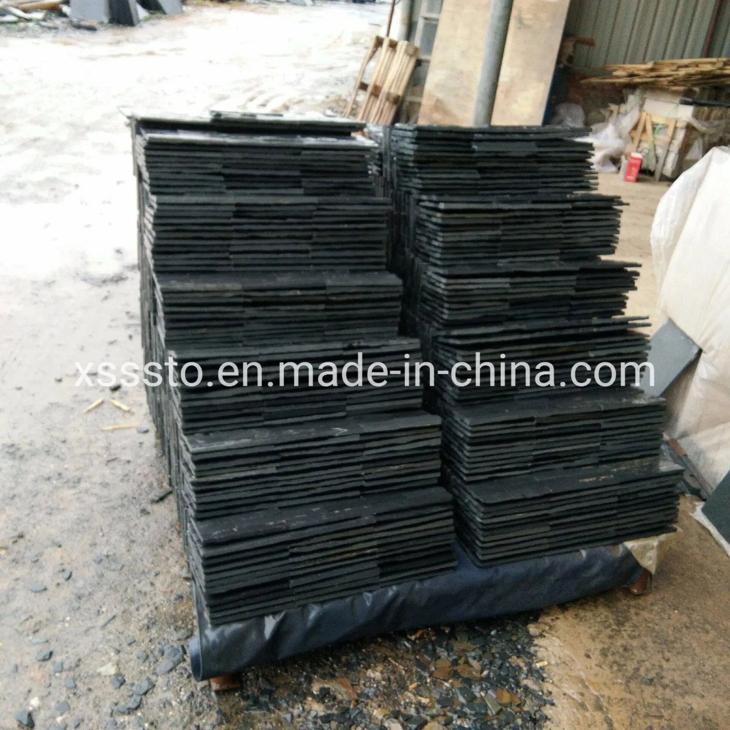 Wholesale Natural Black Slate Tiles for Wall Cladding/Stone Veneer