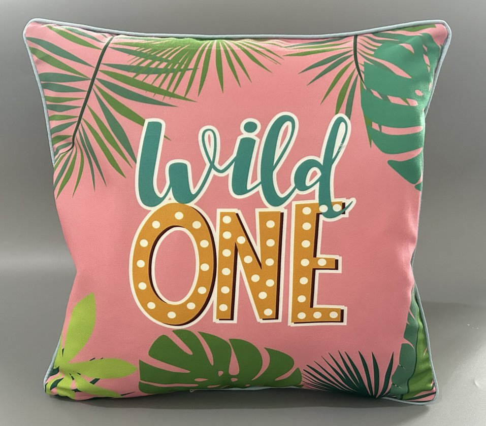 Hot-Selling Polyester Printed Beach Throw Pillows with Edge Strips