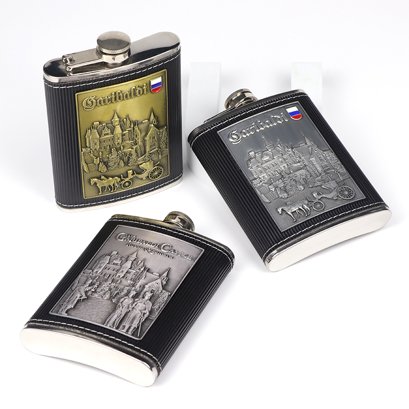 Custom Logo Luxury Souvenir Tourist Gifts Metal Stainless Steel Liquor Hip Flask