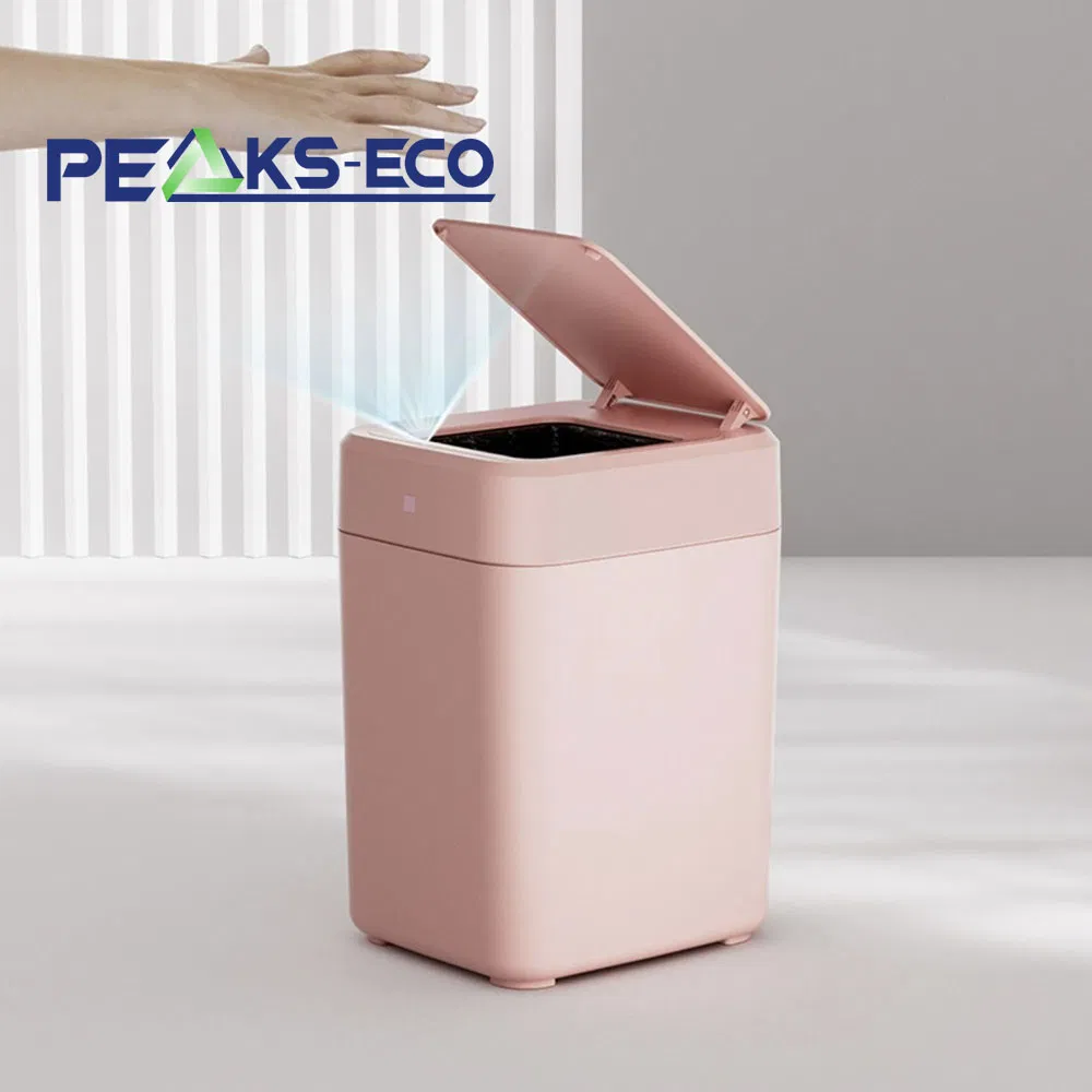 16 Liter Household Odorless Trash Can Dustbin with Automatic Lid Opening Rectangular Trash Bin Garbage Can for Wholesale