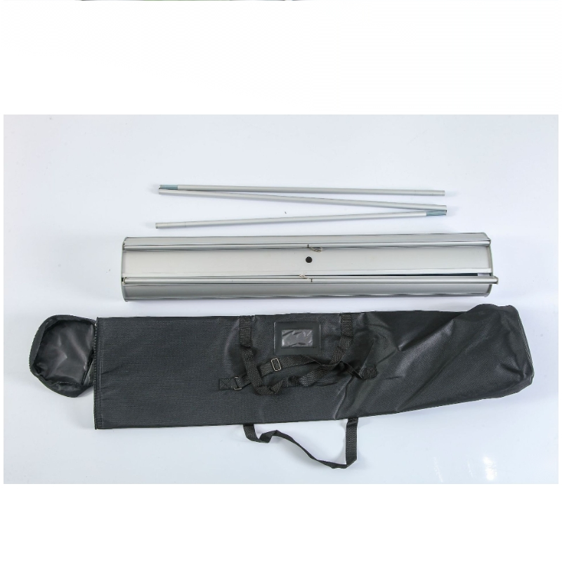 Aluminum Alloy Double Sided Roll up Banner Stand Portable Floor Display Rack