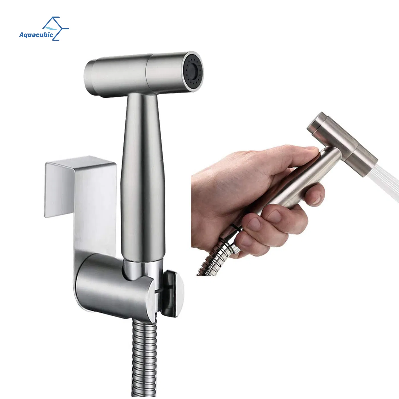 Aquacubic Handheld Bidet Sprayer for Toilet Stainless Steel Toilet Bidet Bathroom Sprayer Female Wash Sprayer