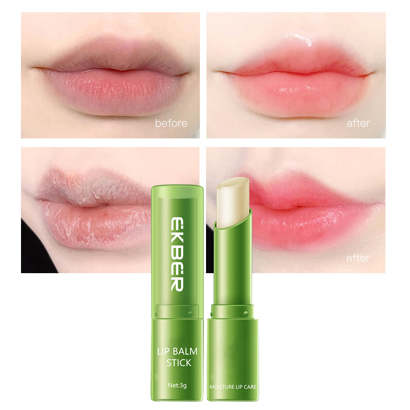 Organic Jojoba Seed Oil Moisturizing Nourishing Green Chamomile Lip Balm Lipstick Vegan Clear Lipstick