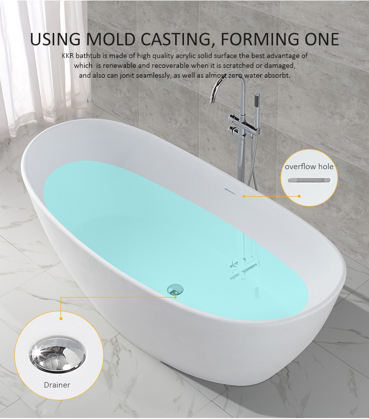 Угловая ванна из искусственного камня для отелей