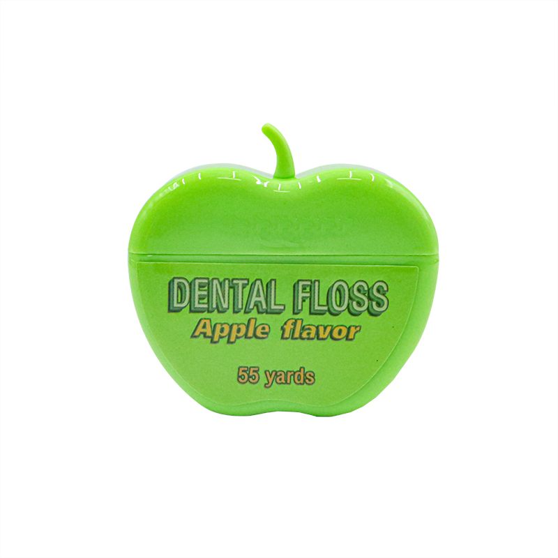 50 Meters Waxed Mint Flavor Nylon Dental Floss Factory Apple Style Dental Floss Dispenser