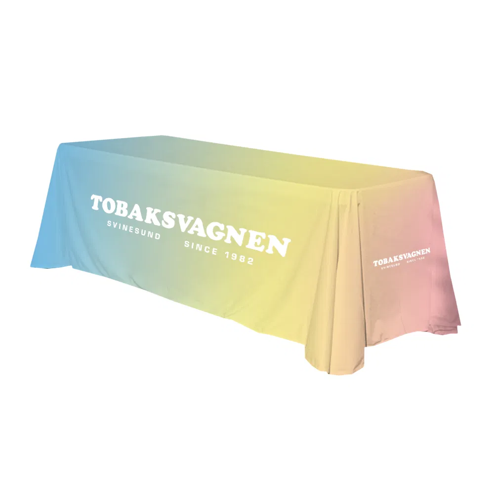 Custom Sublimation Printed Stretch Table Cover Fitted Draped