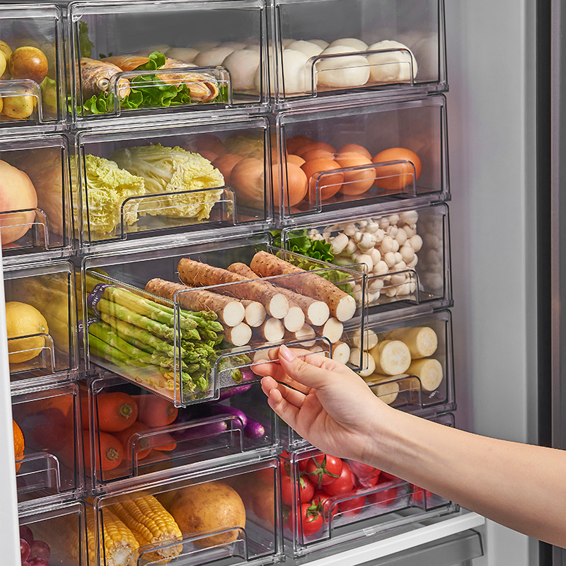 Versatile Drawer Organizer for Fresh Produce Storage in Refrigerators