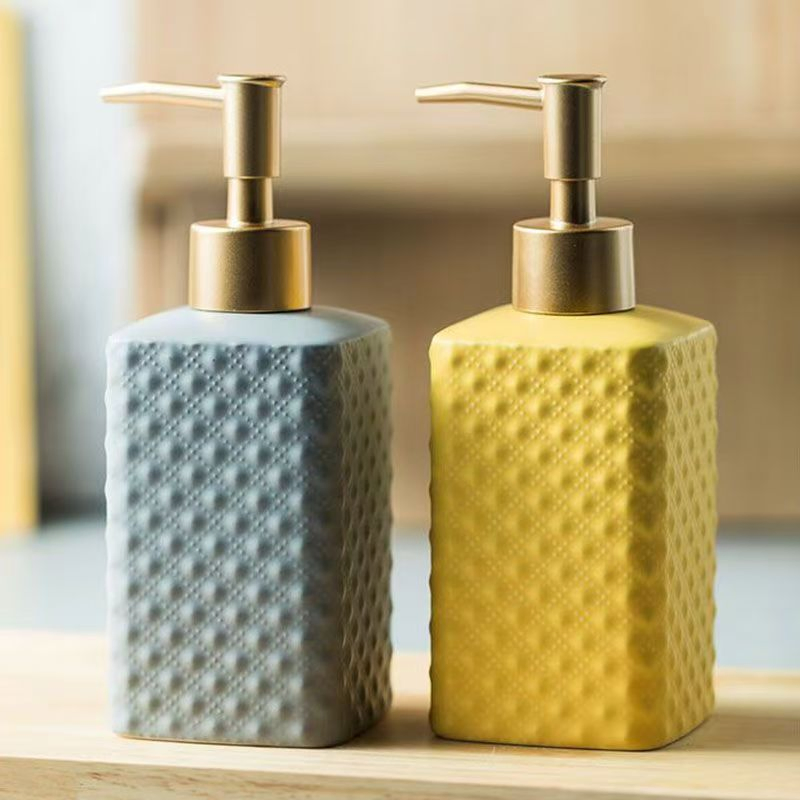 Elegant Custom Shape Bathroom Ceramic Bottle Set - Model 17024