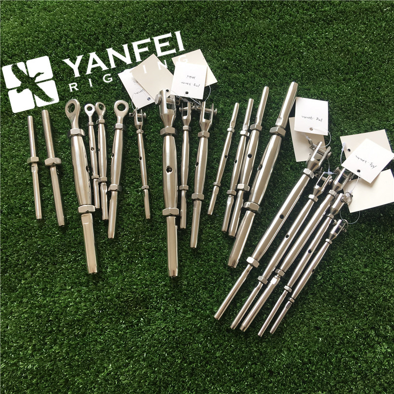 Stainless Steel 316 Rigging Screw Machined Fork and Terminal for Wire