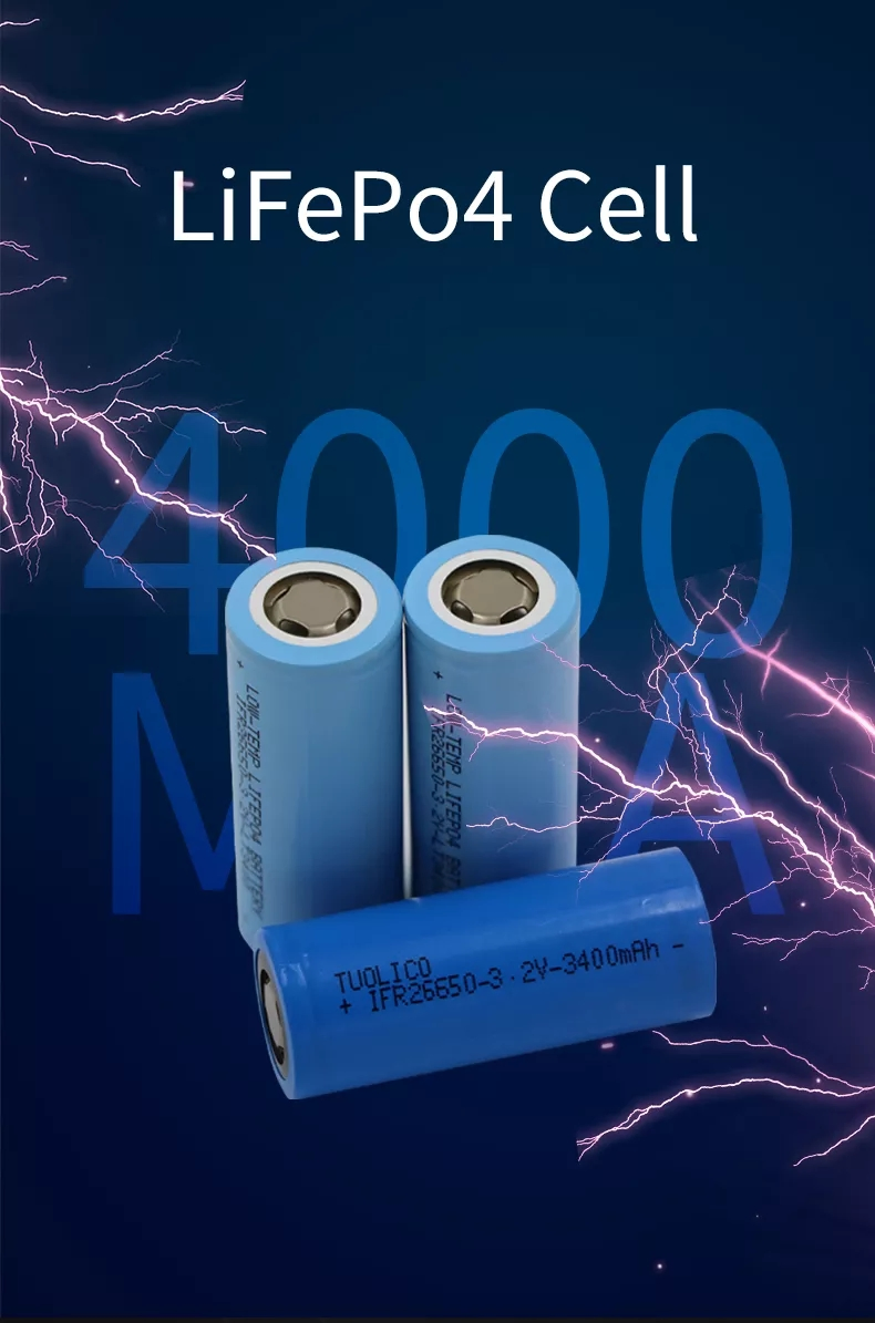 Rechargeable Battery 3.2V3400amh 5000mAh Cell Pack 26650 3.7V 5000mAh Battery