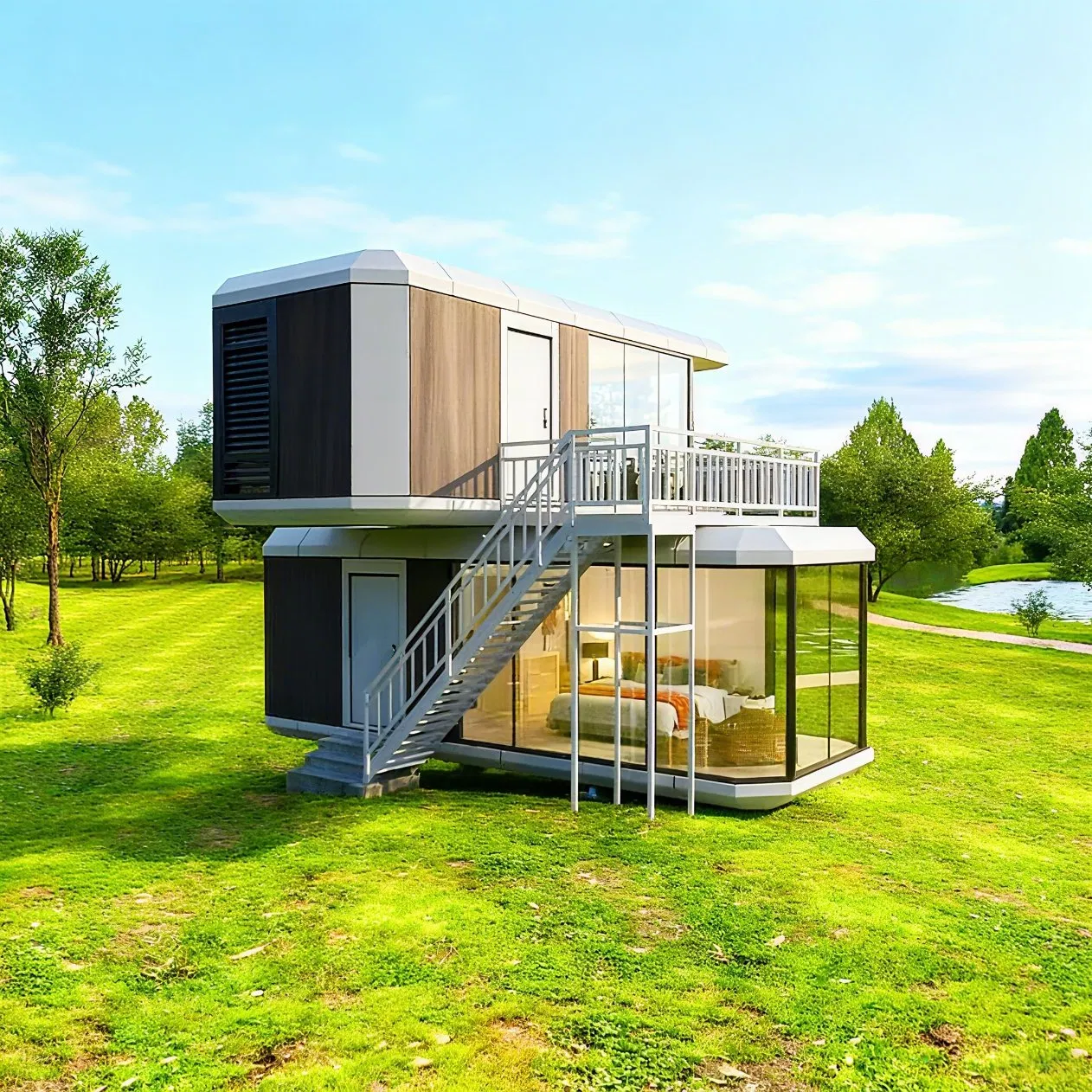 Apple Cabin Modular House Prefab Tiny Home CE Certified Apple Cabin Earthquake-Resistant for Seismic Zone Tourist Resort Cabins