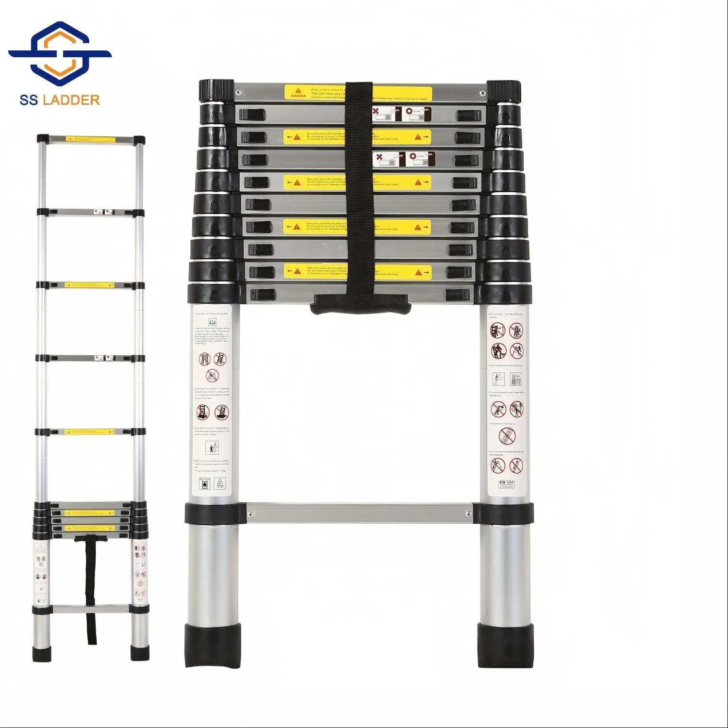 Modern Design Single-Sided Telescopic Aluminum Alloy Folding Ladder with 150kg Load Capacity for Home Use