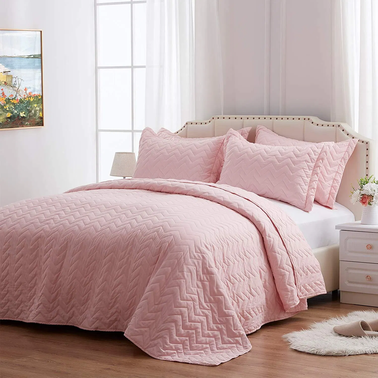 Coverlets Washed Microfiber in Solid Color Embroidery Quilting