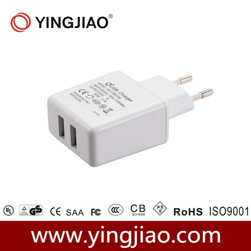 5V 3.1A 16W DC Double USB Power Adapter