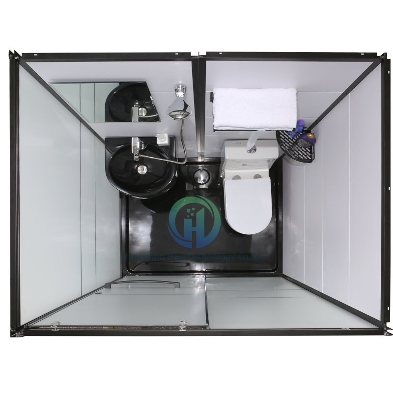 Customized Black Frame Frosted Glass Prefab Shower Room for Multiple Application