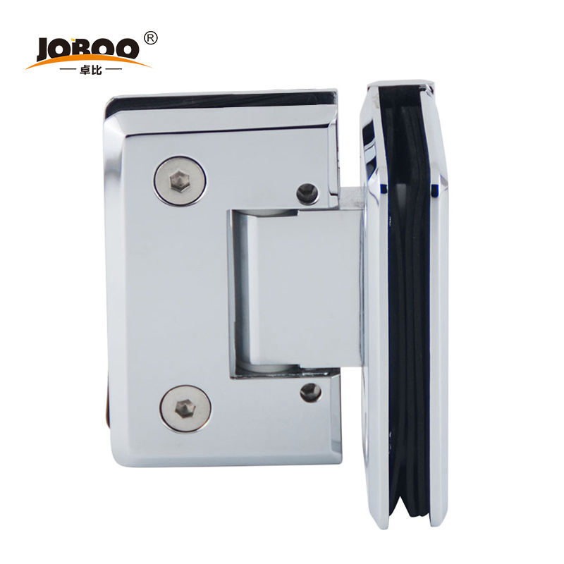 Bathroom Fittings Adjustable Glass to Glass 90 Degree Solid Brass Polish Chrome Phlishing Glass Shower Hinges Connector Joboo Zb571