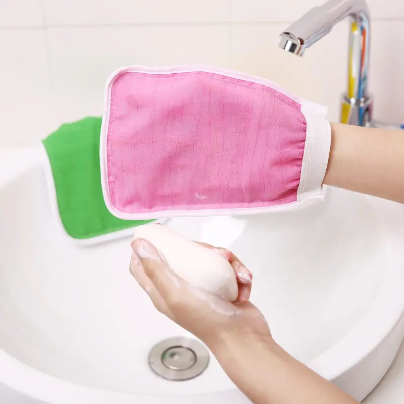 Washcloth Shower SPA Exfoliator Double-Sided Towel Bath Glove for Body Cleaning Tool