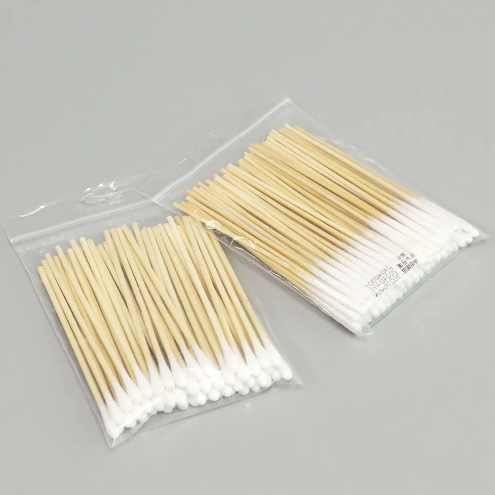 300PCS Hot Sale Q Tips Cotton Buds with Wooden Bamboo Stick Round Head Makeup Tools Cotton Swabs
