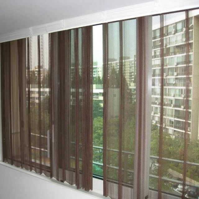Factory Supply Flexible Metal Fabric Gold Color Metal Mesh Space Divider Metal Coil Curtain