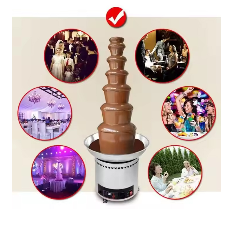 7 Tiers Digital Display Chocolate Fountain for Commercial