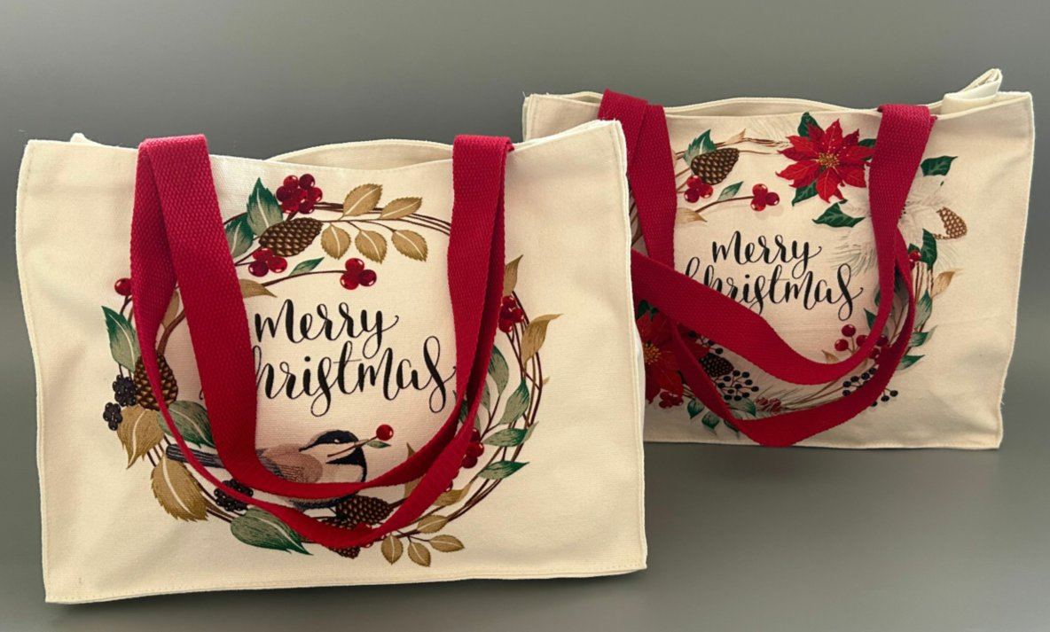 Custom Digital Printed Christmas Handbag Used for Shopping